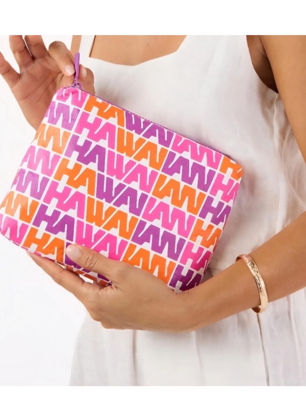 LIMITED EDITION ALOHA x HAWAIIAN Collection Logo Zip Cosmetic Pouch